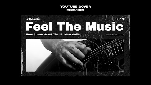 Novo modelo de capa do youtube de álbum de música