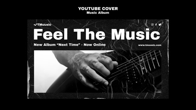 Novo modelo de capa do youtube de álbum de música