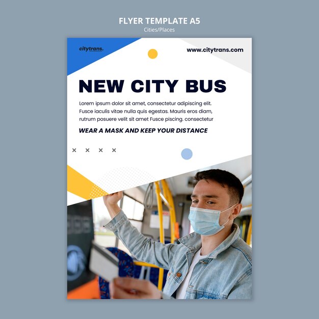 Novo modelo de folheto de ônibus urbano