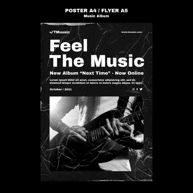 Novo modelo de pôster de álbum de música