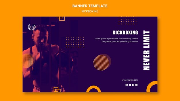 Nunca se limite ao modelo de banner de kickboxing