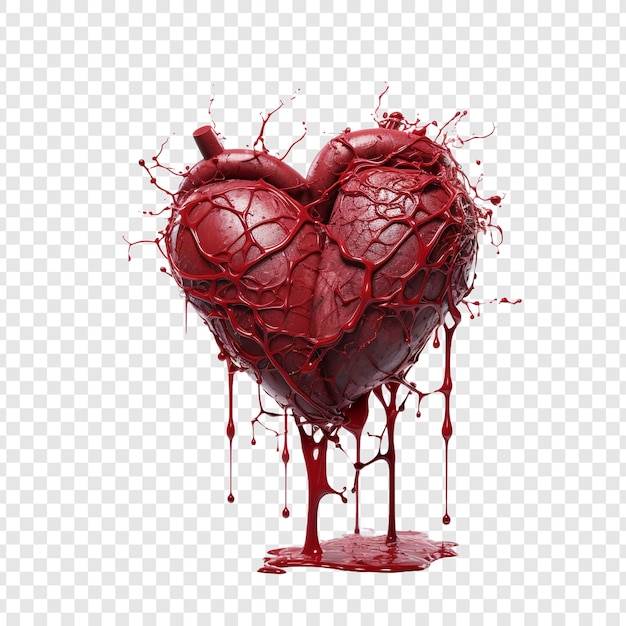 PSD grátis o amor está a sangrar isolado num fundo transparente.