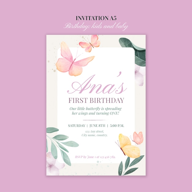 O primeiro convite para o aniversário da Ana.