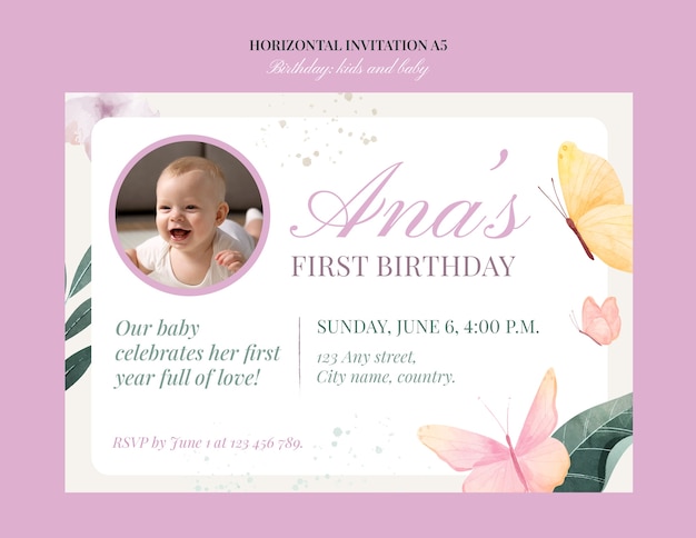 O primeiro convite para o aniversário da Ana.