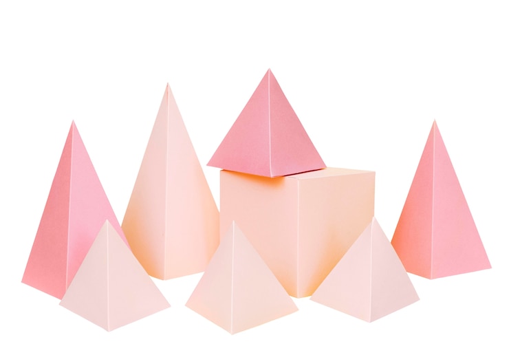 PSD grátis objetos de papel abstratos isolados em fundo branco