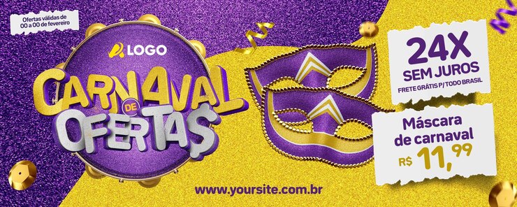 PSD grátis oferecer banner de mídia social de carnaval para vendas de máscaras de carnaval