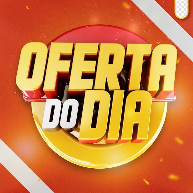 Oferta de promoção de logotipo 3D do dia para campanhas de retalho de supermercados