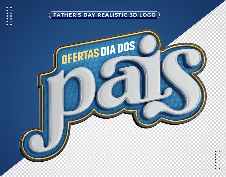 PSD grátis ofertas de dia dos pais com logotipo 3d