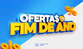 PSD grátis ofertas de fim de ano de rótulo 3d no brasil