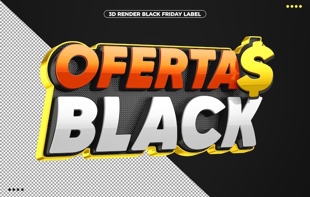 PSD grátis ofertas de logotipo laranja preto para sexta-feira negra