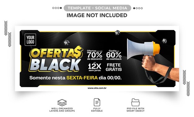 Ofertas de sexta-feira negra de banner de mídia social