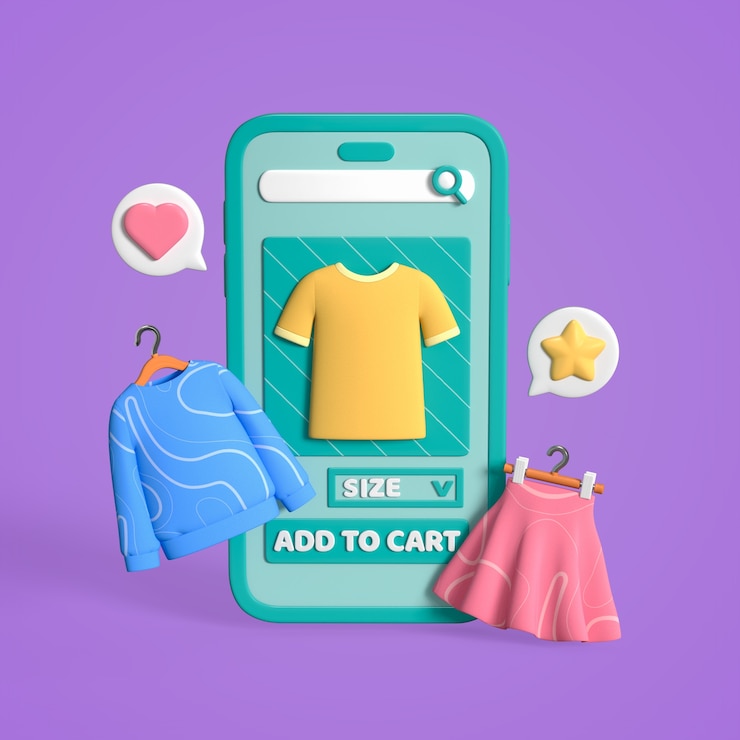 PSD grátis online shopping app concept