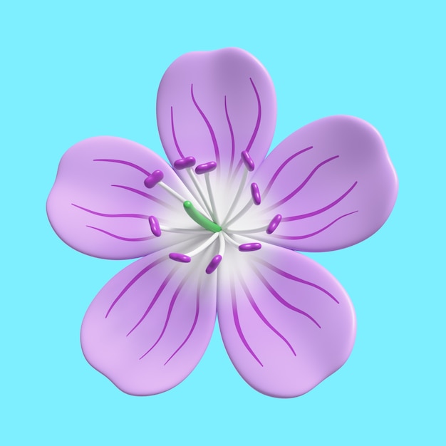 Pacote de ícones de lindas flores roxas