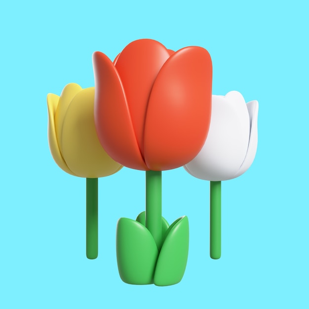 PSD grátis pacote de ícones de lindas tulipas