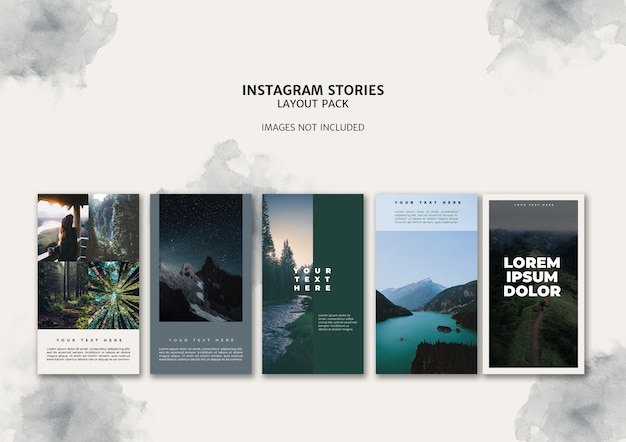 Pacote de modelos de layout de histórias do instagram
