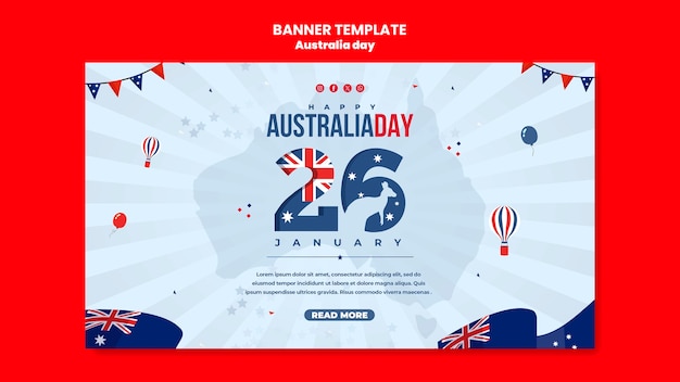 Página de chegada do flat design australia day