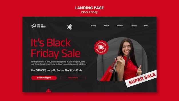 Página de destino da super venda Black Friday