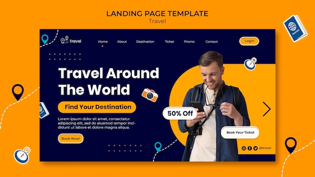 Página de destino de aventura de viagem