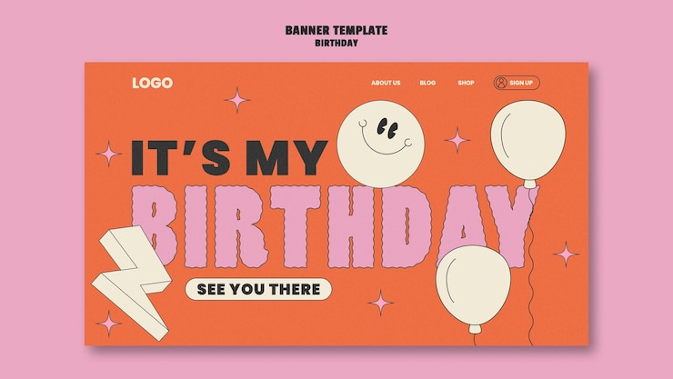 PSD grátis página de destino de celebração de aniversário de design plano