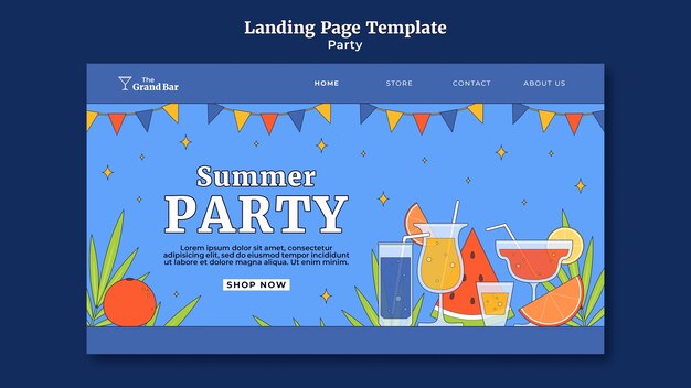 Página de destino de eventos de design plano.