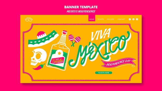 Página de destino do dia da independência do México