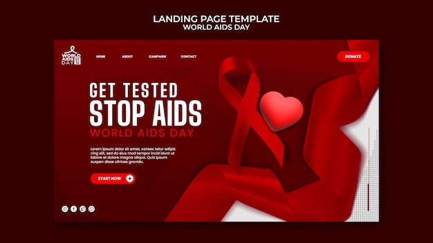Página de destino do Dia Mundial da AIDS