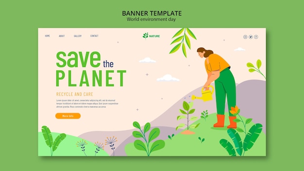 Página de destino do dia mundial do meio ambiente