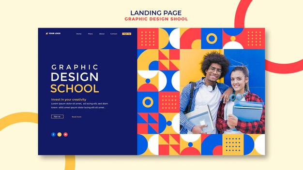 Página inicial da escola de design gráfico