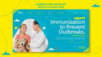 PSD grátis página inicial da semana mundial de imunização