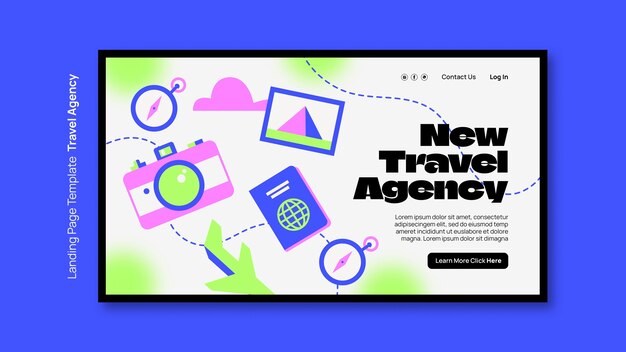Página inicial de aventura de viagem de design plano