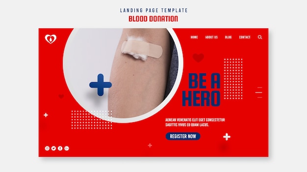 Página inicial de doação de sangue