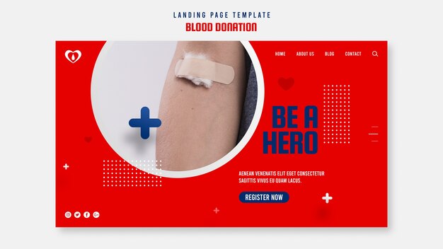 Página inicial de doação de sangue
