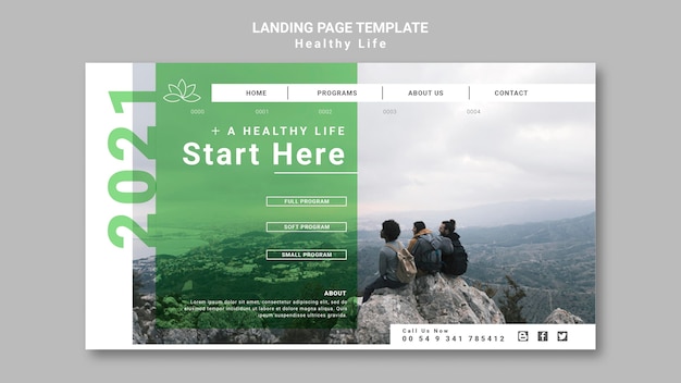 PSD grátis página inicial de estilo de vida saudável