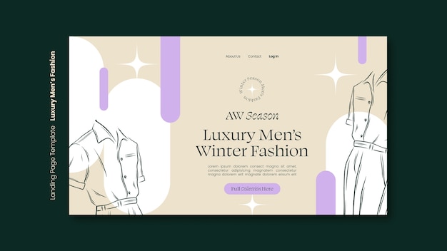 PSD grátis página inicial de moda masculina de luxo