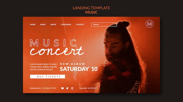 PSD grátis página inicial do concerto de música