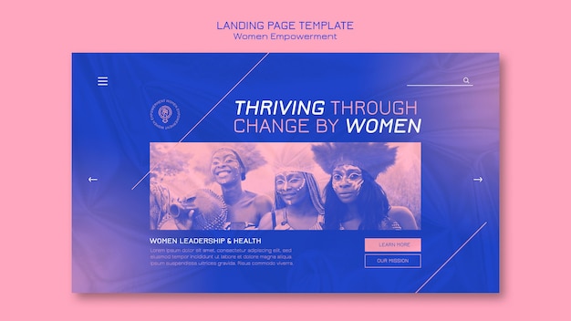 PSD grátis página inicial do empoderamento feminino