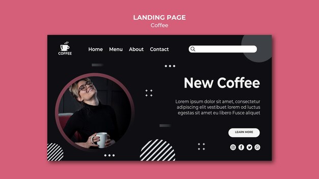 Página inicial do novo conceito de café