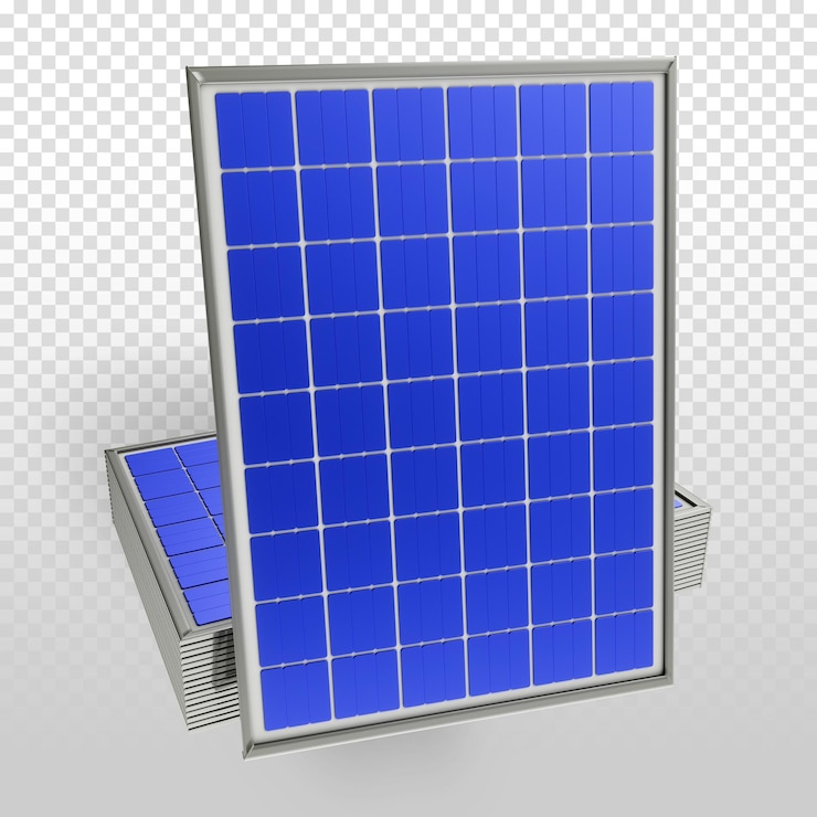 PSD grátis painéis solares 3d realistas energia sustentável energia solar