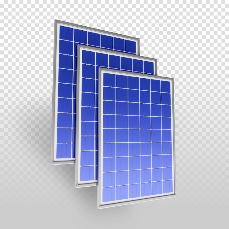 PSD grátis painéis solares 3d realistas energia sustentável energia solar