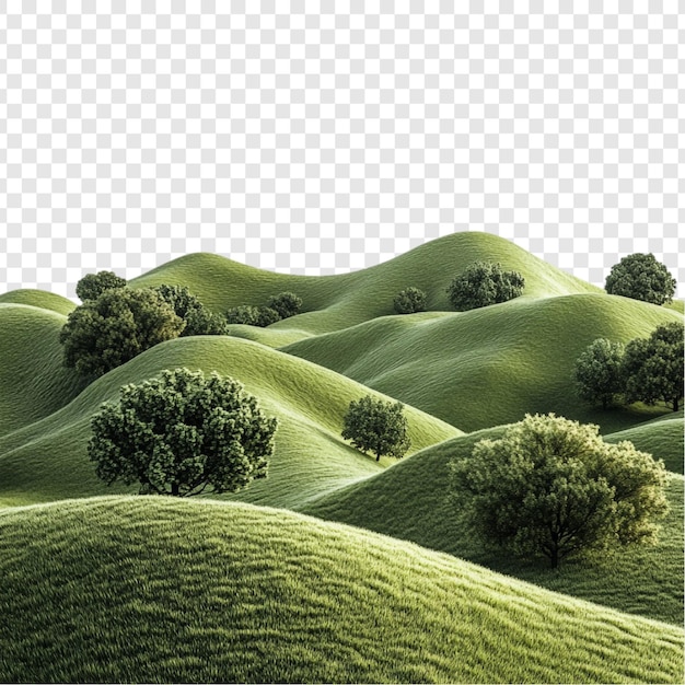 Paisagem serena de colinas onduladas Um panorama verdejante de beleza natural