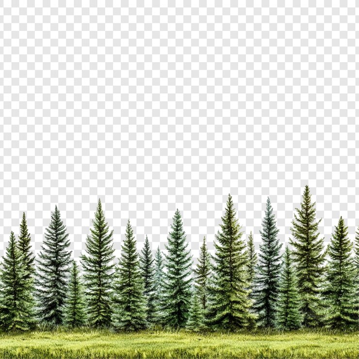 PSD grátis paisagem serena de floresta perene uma fileira de pinheiros majestosos