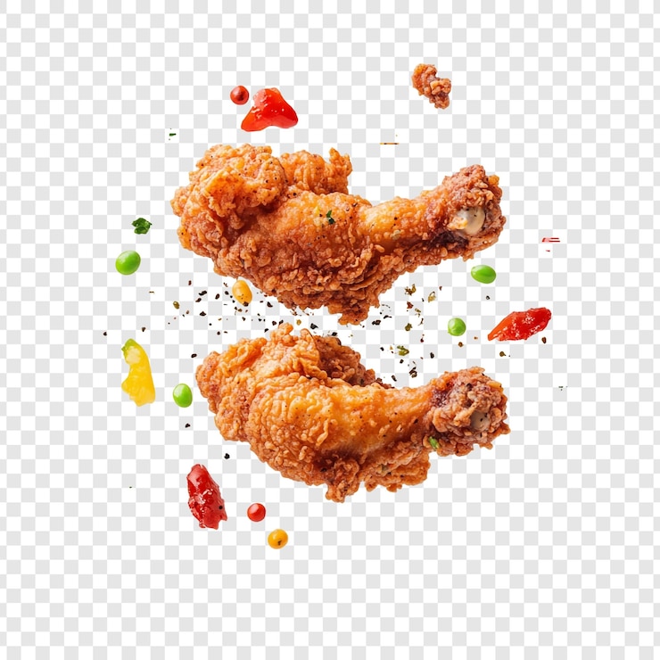 PSD grátis palitos de frango fritos no ar com especiarias e molho