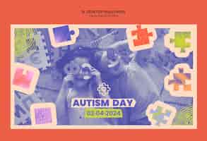PSD grátis papel de parede de mesa para a celebração do dia do autismo