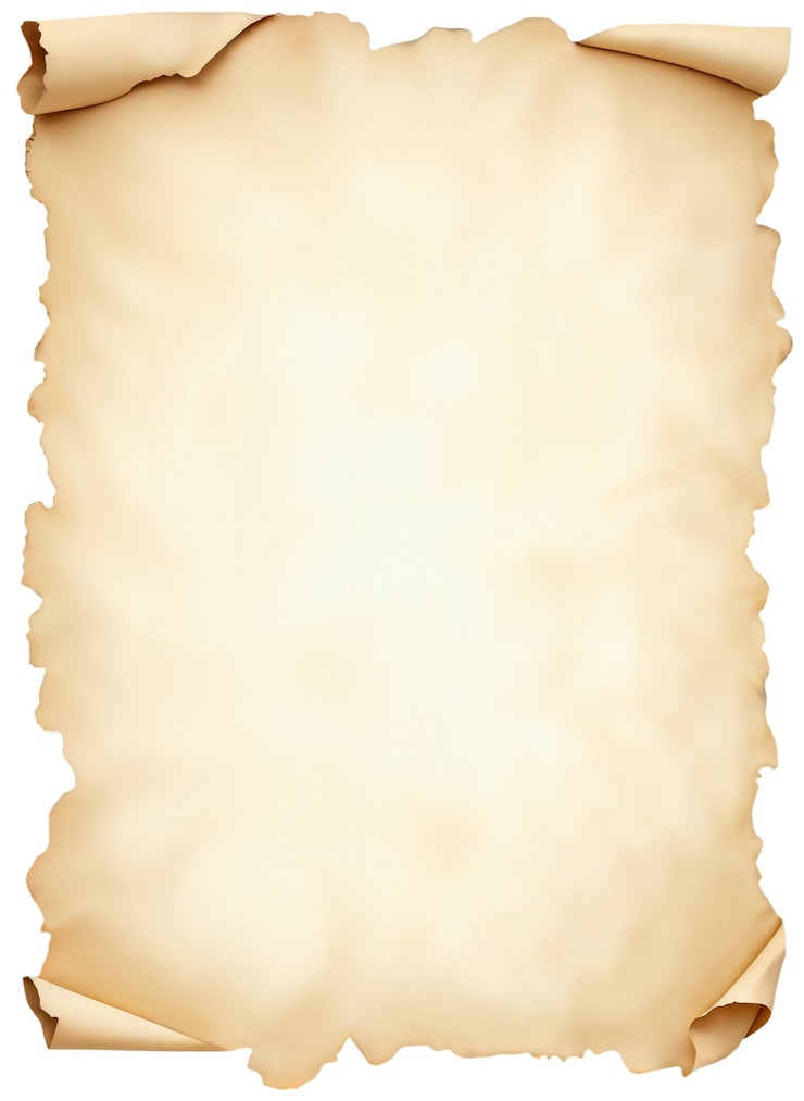 Papel de pergaminho enrolado realista isolado