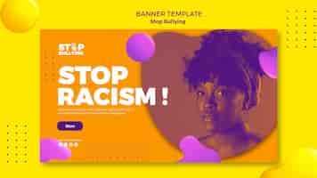 PSD grátis pare o modelo de web de banner de racismo