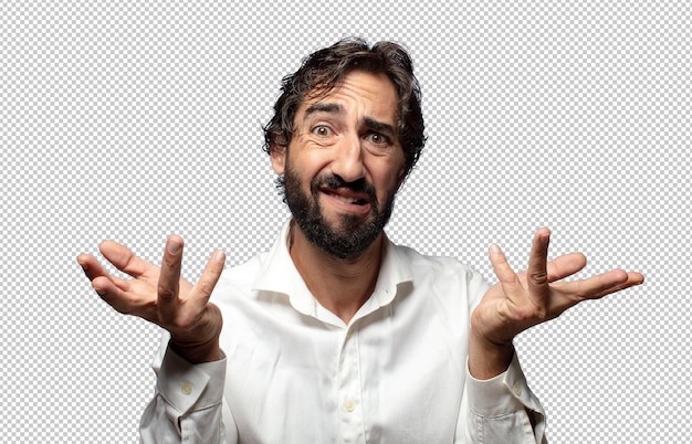parecendo confuso, confuso e estressado, pensando entre diferentes opções, sentindo-se incerto.
