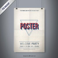 PSD grátis partido vintage poster mockup