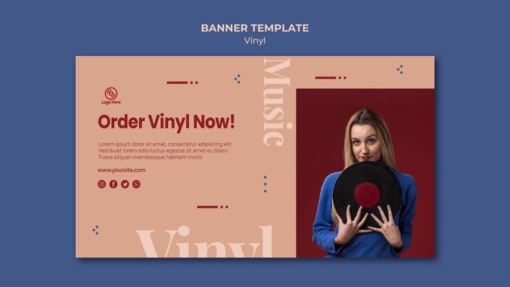 PSD grátis pedir vinil agora banner template