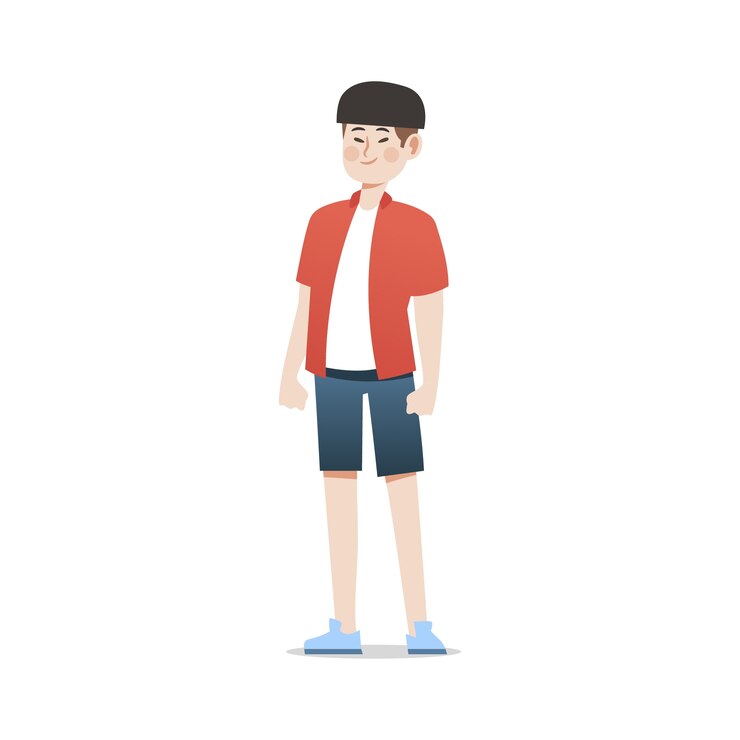 PSD grátis personagem de homem plano