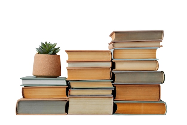 pilha de livros isolada